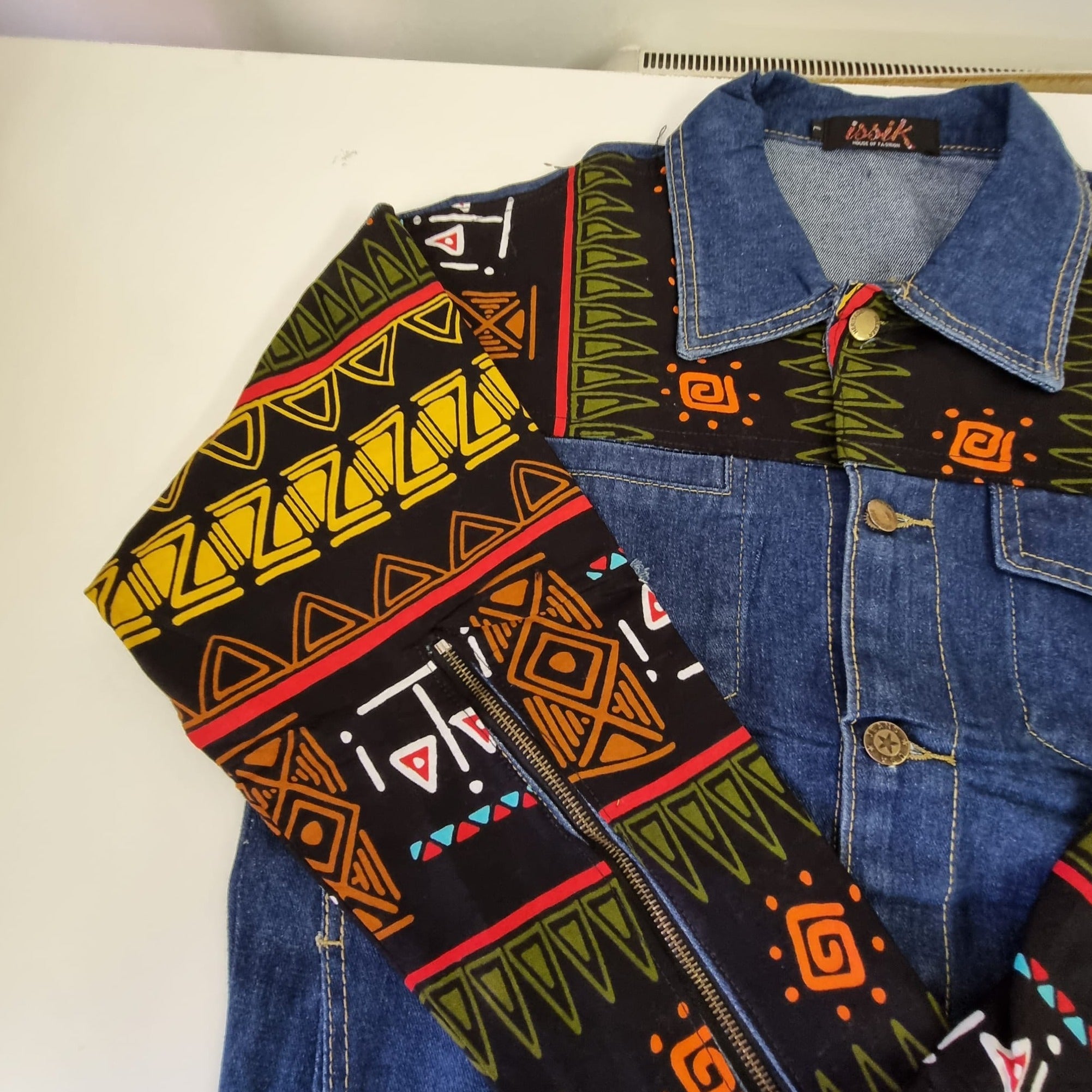 Ankara jackets mixed Denim fabric - House of Prints