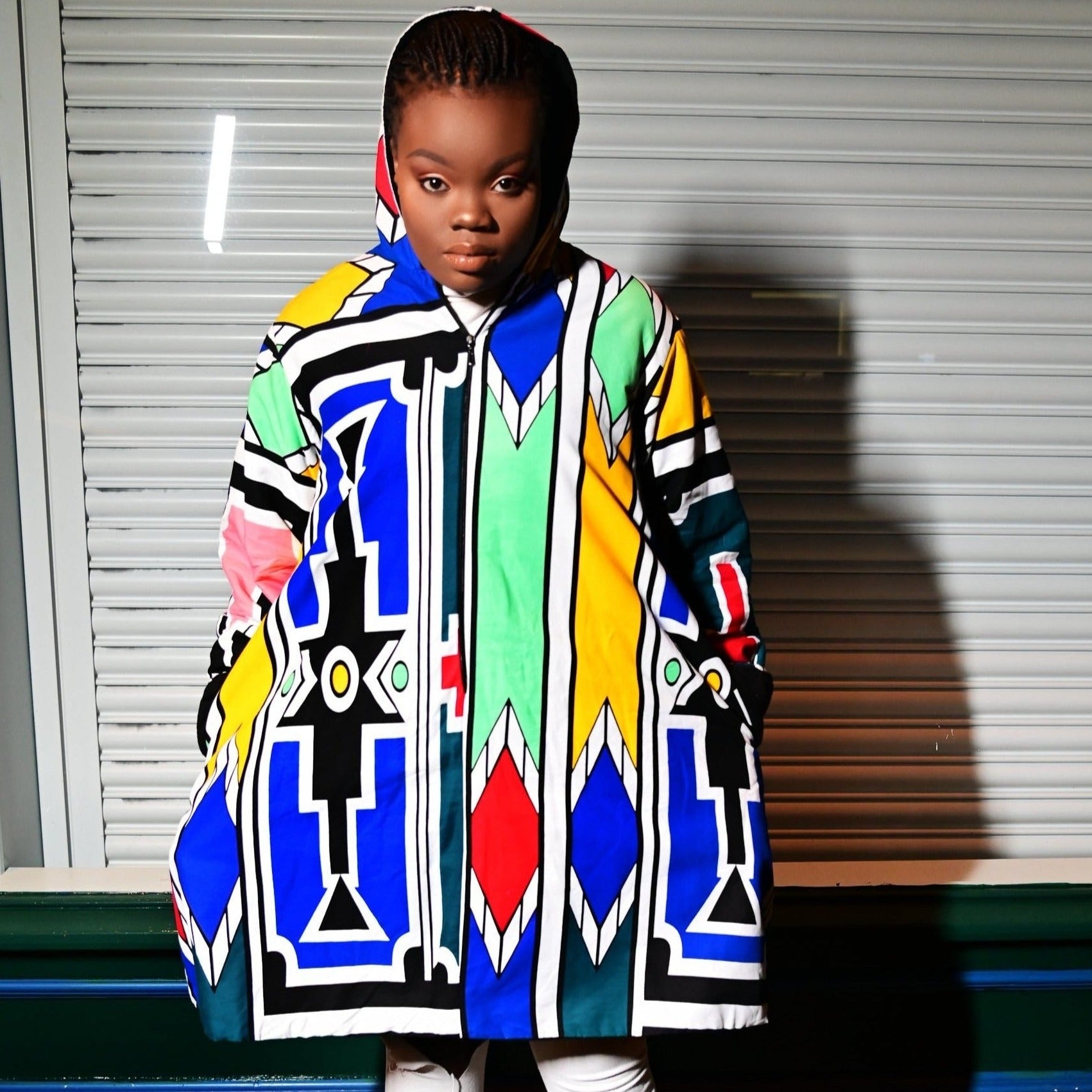 Aztec African Print Jacket with Hood - rtw107 - House of Prints