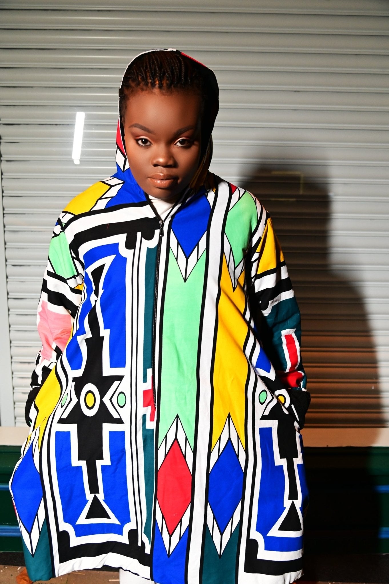 Aztec African Print Jacket with Hood - rtw107 - House of Prints