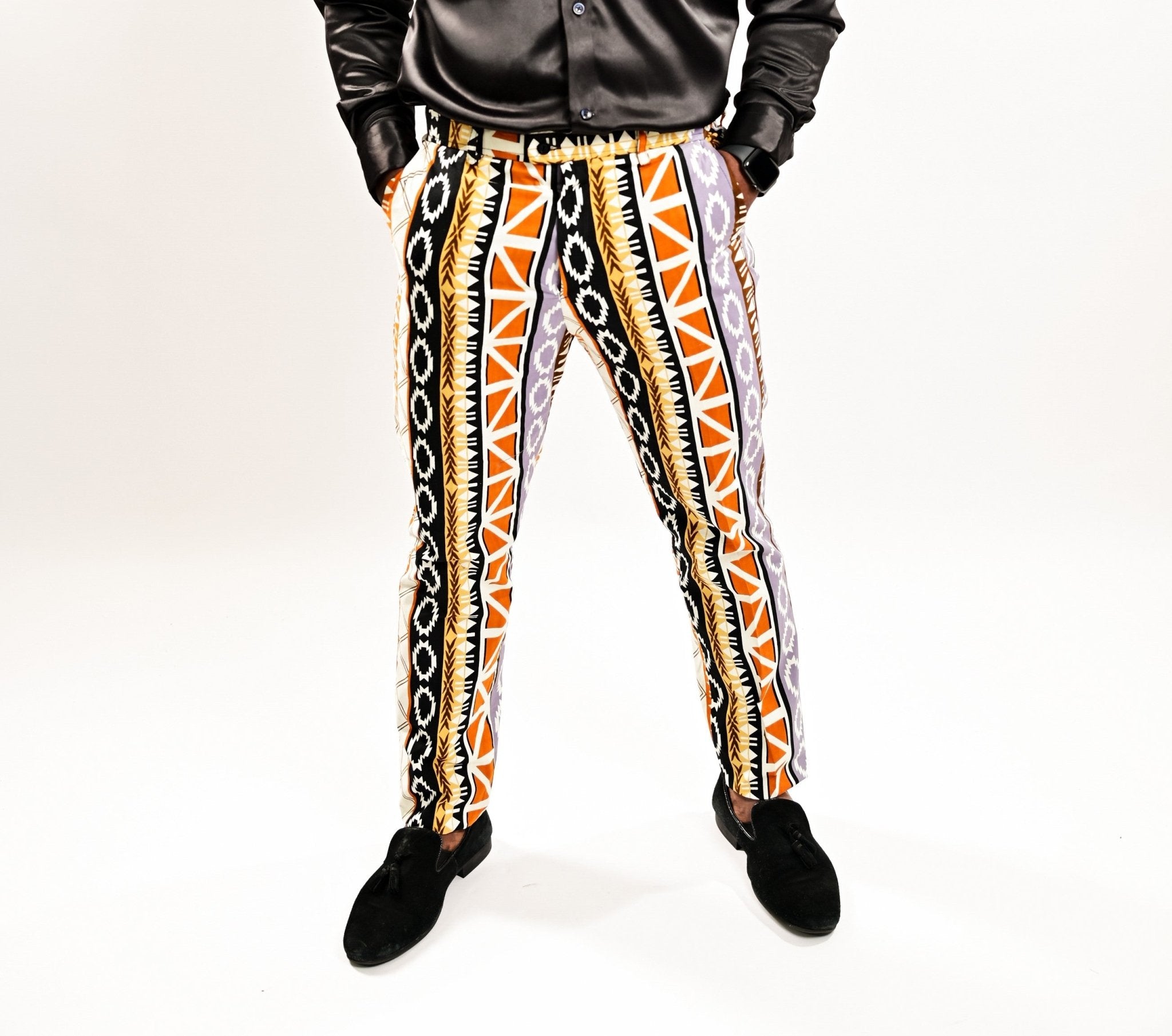 Aztec African Print Trousers - mrtw016 - House of Prints