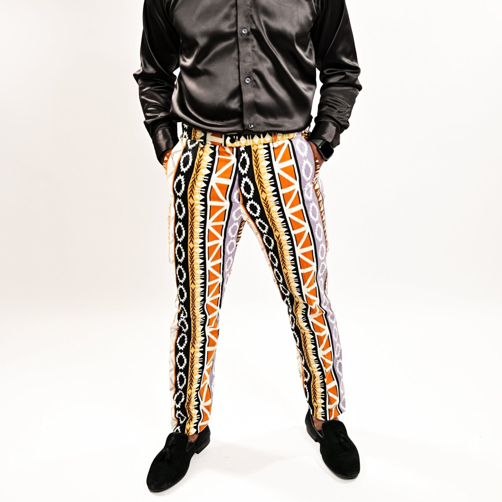 Aztec African Print Trousers - mrtw016 - House of Prints