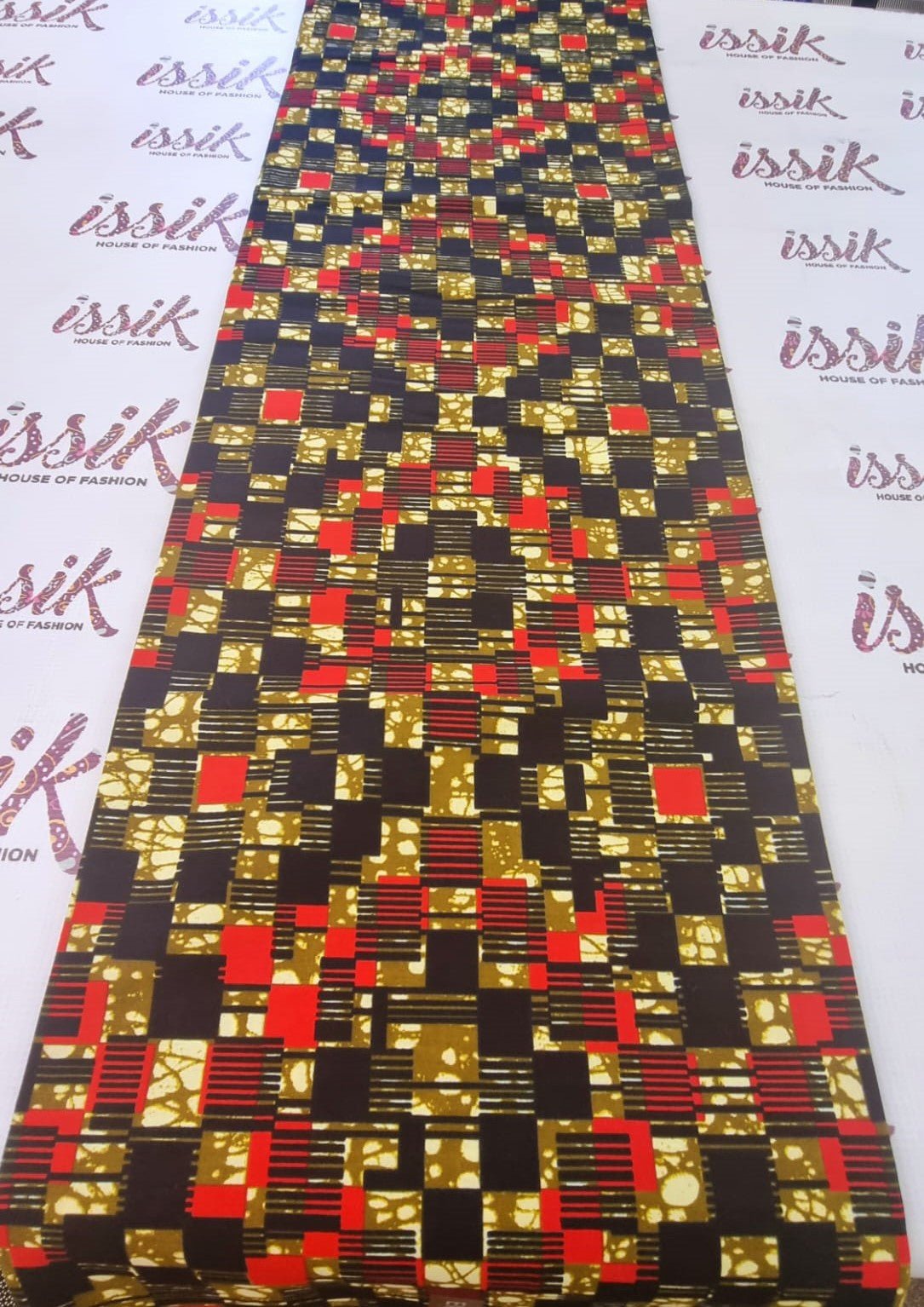 Black, Brown & Red African Print Fabric - House of Prints