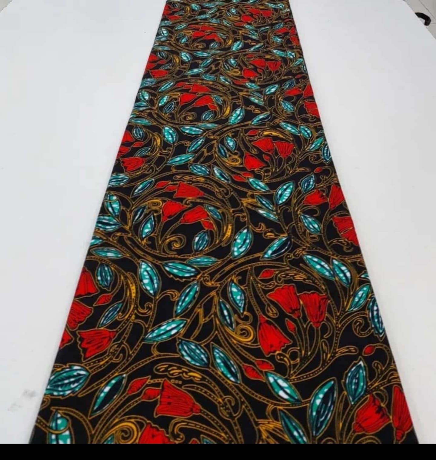 Black, Green & Red African Print Fabric - House of Prints