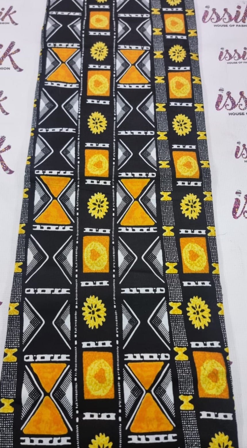 Black, Grey & Yellow Tribal African Print. - House of Prints
