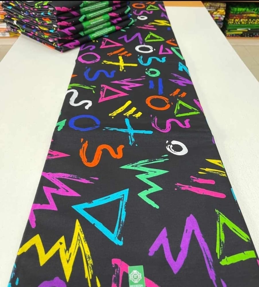Black & Multi Ankara Fabric - House of Prints