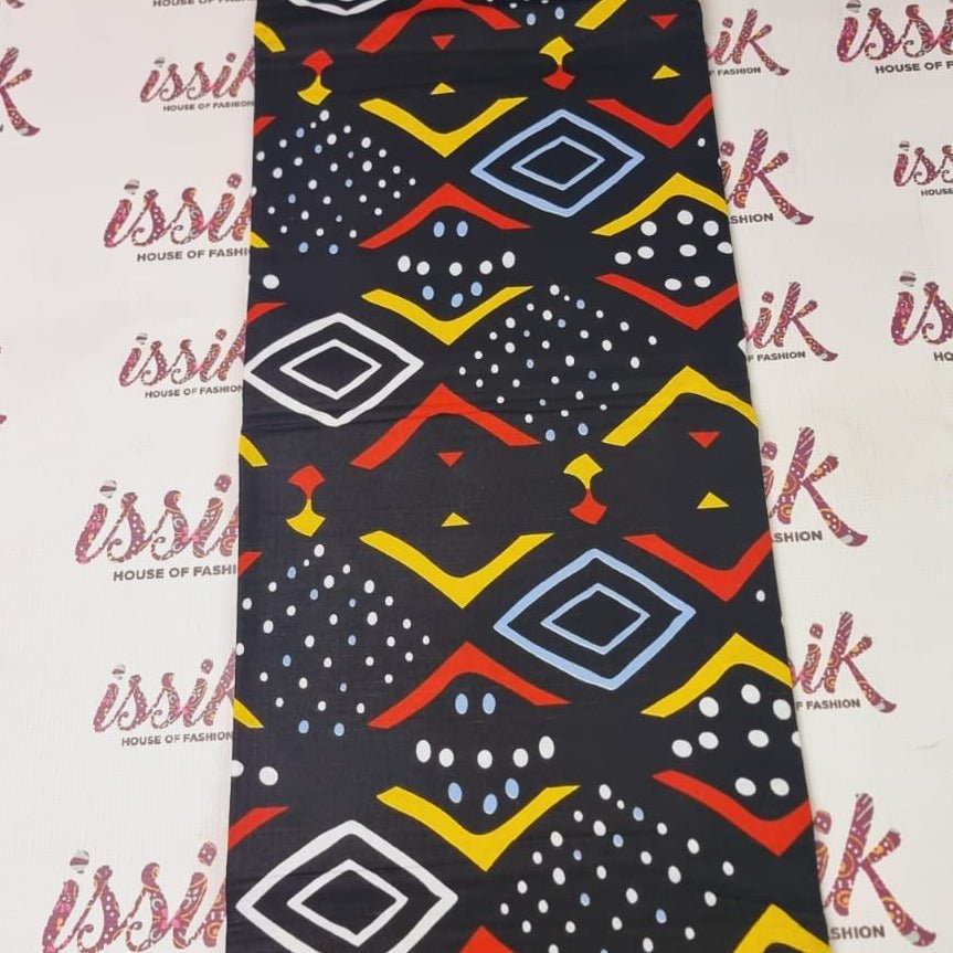 Black & Multicolour Ankara Fabric - House of Prints