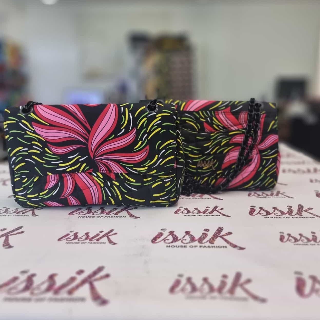 Black & Pink Floral Shoulder Bag - House of Prints