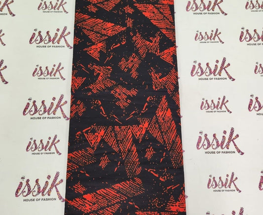 Black & Red African Print Fabric - House of Prints