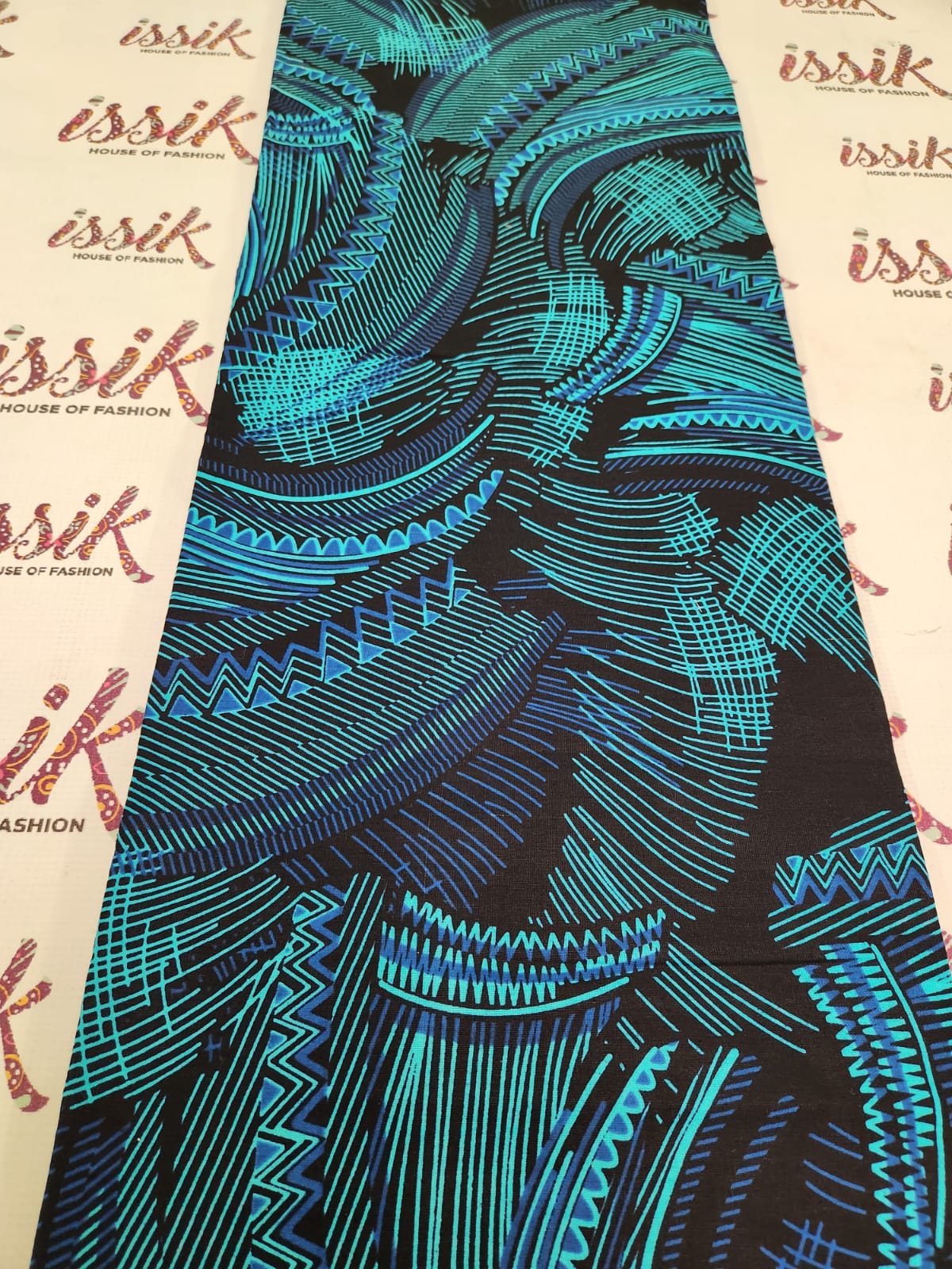 Black & Teal Green African Print Fabric - House of Prints