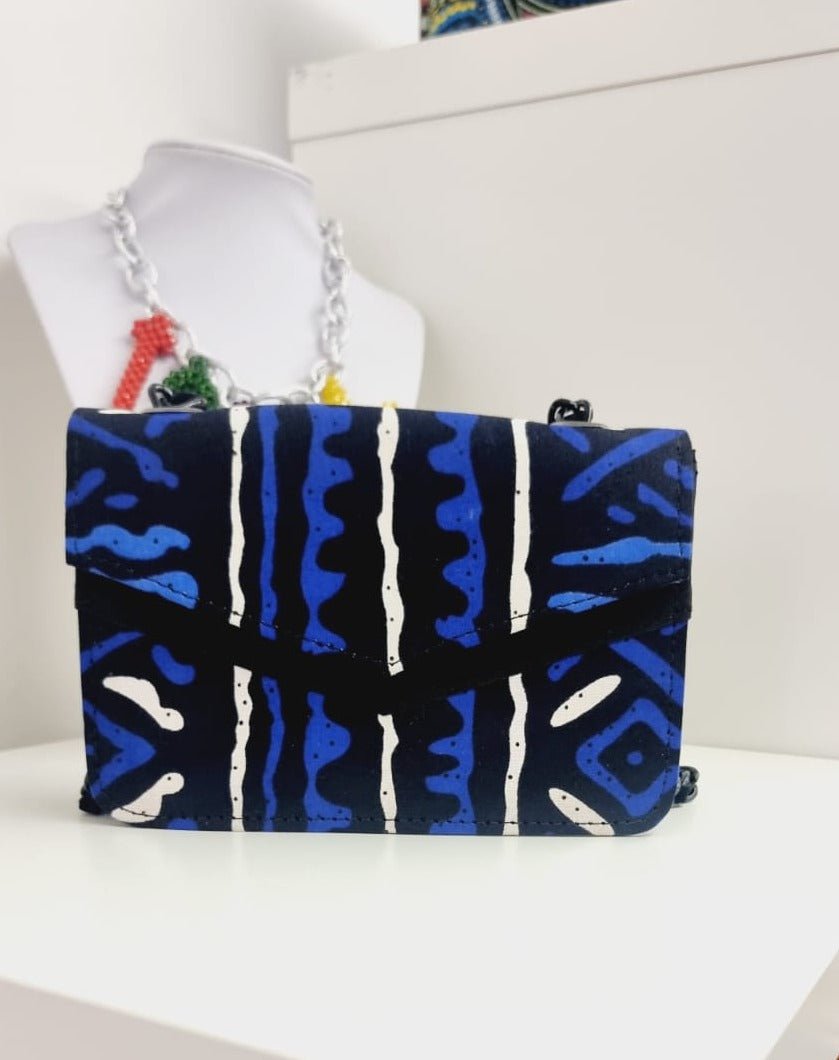 Blue and Black Mini Tote Bag - House of Prints