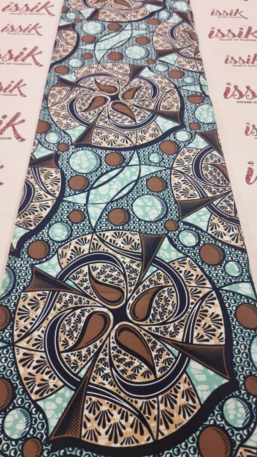 Blue and Brown African Print Fabric - ak40205 - House of Prints