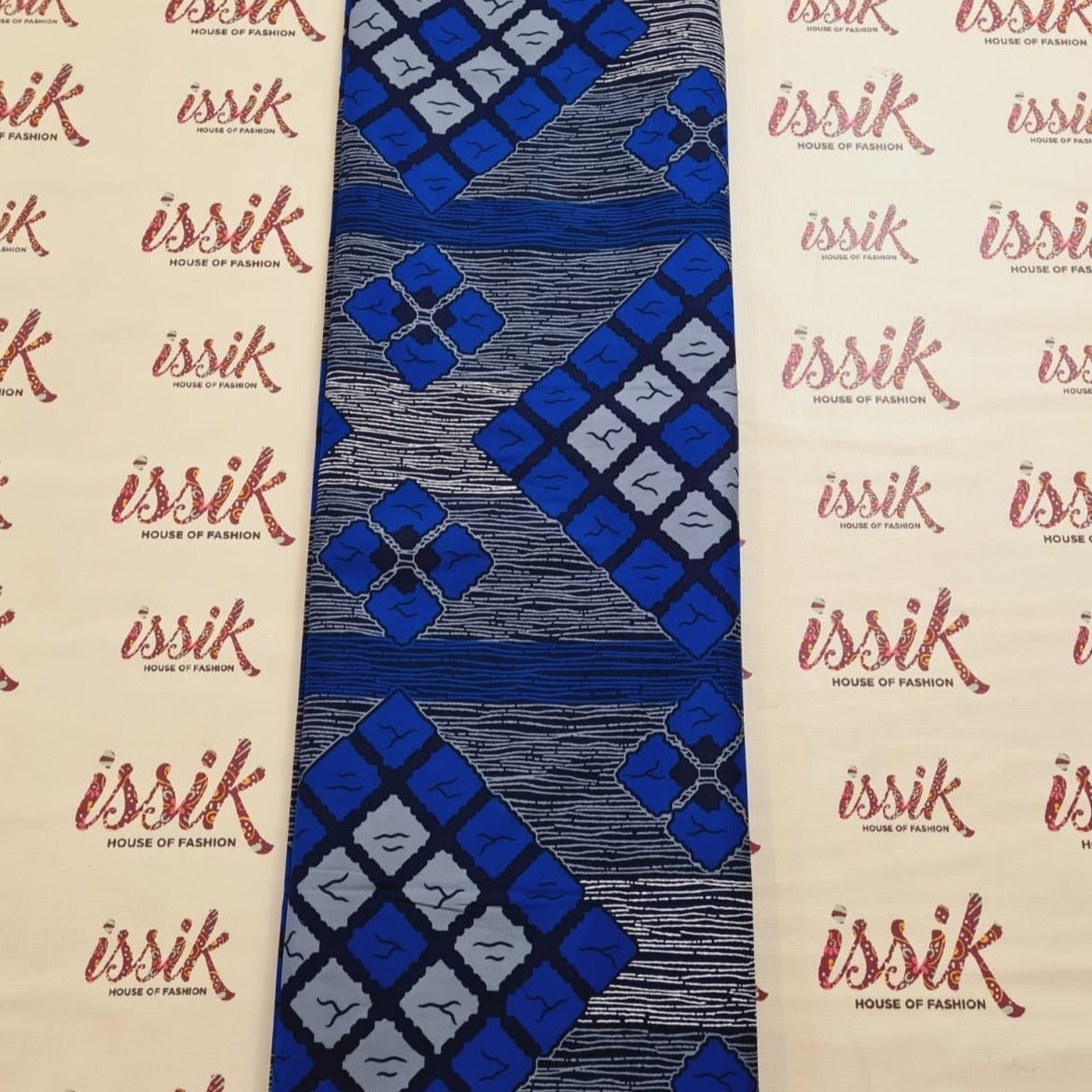Blue and Grey Ankara Fabric - ak40177 - House of Prints
