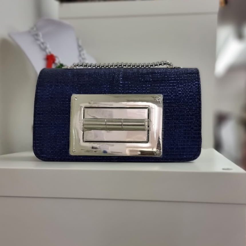 Blue Damask Mini Tote Bag - House of Prints