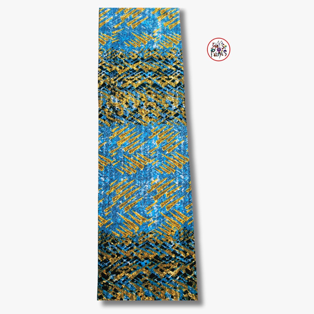 Blue, Gold & Black Ankara Fabric - House of Prints