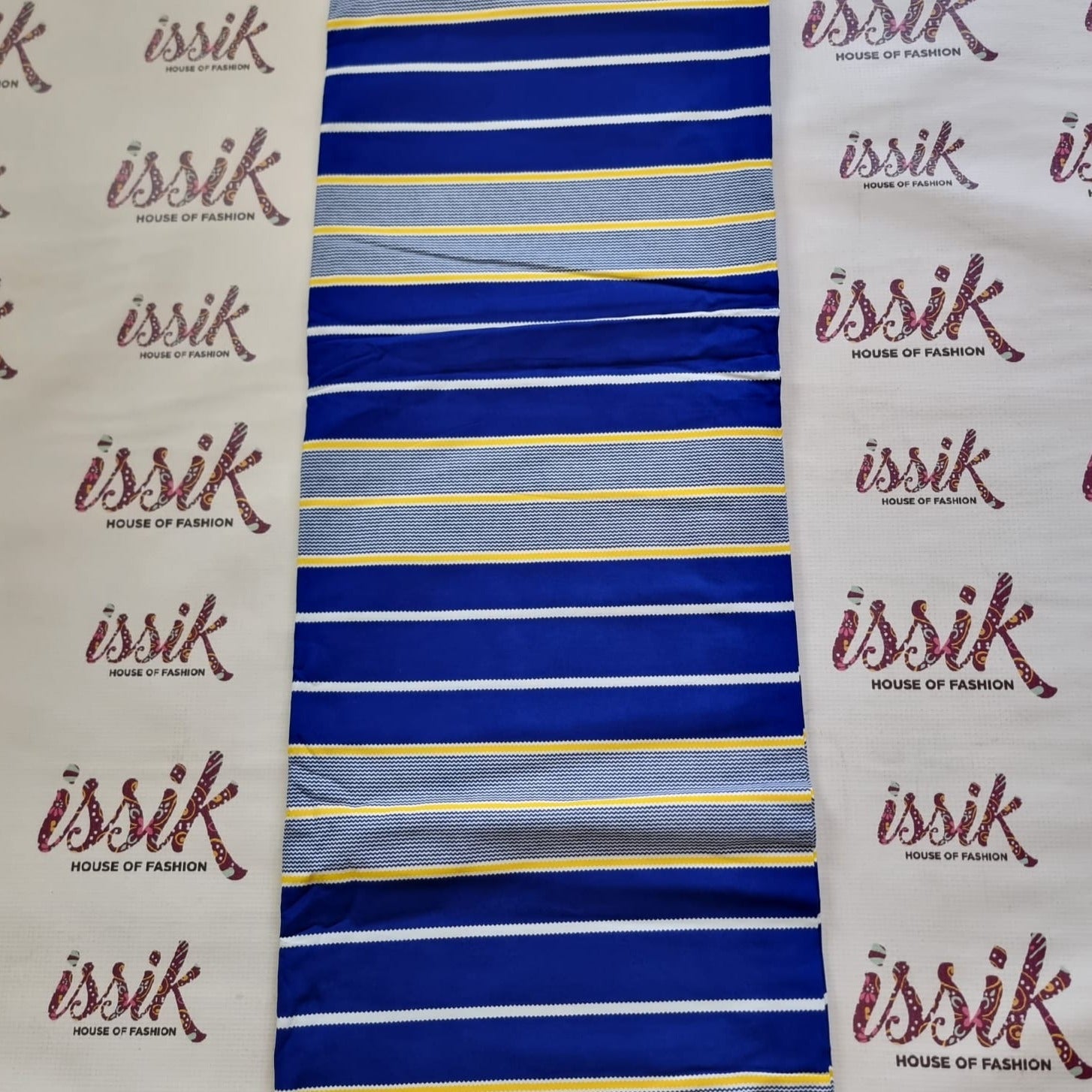 Blue, Grey & Yellow Aso-Oke Ankara - House of Prints