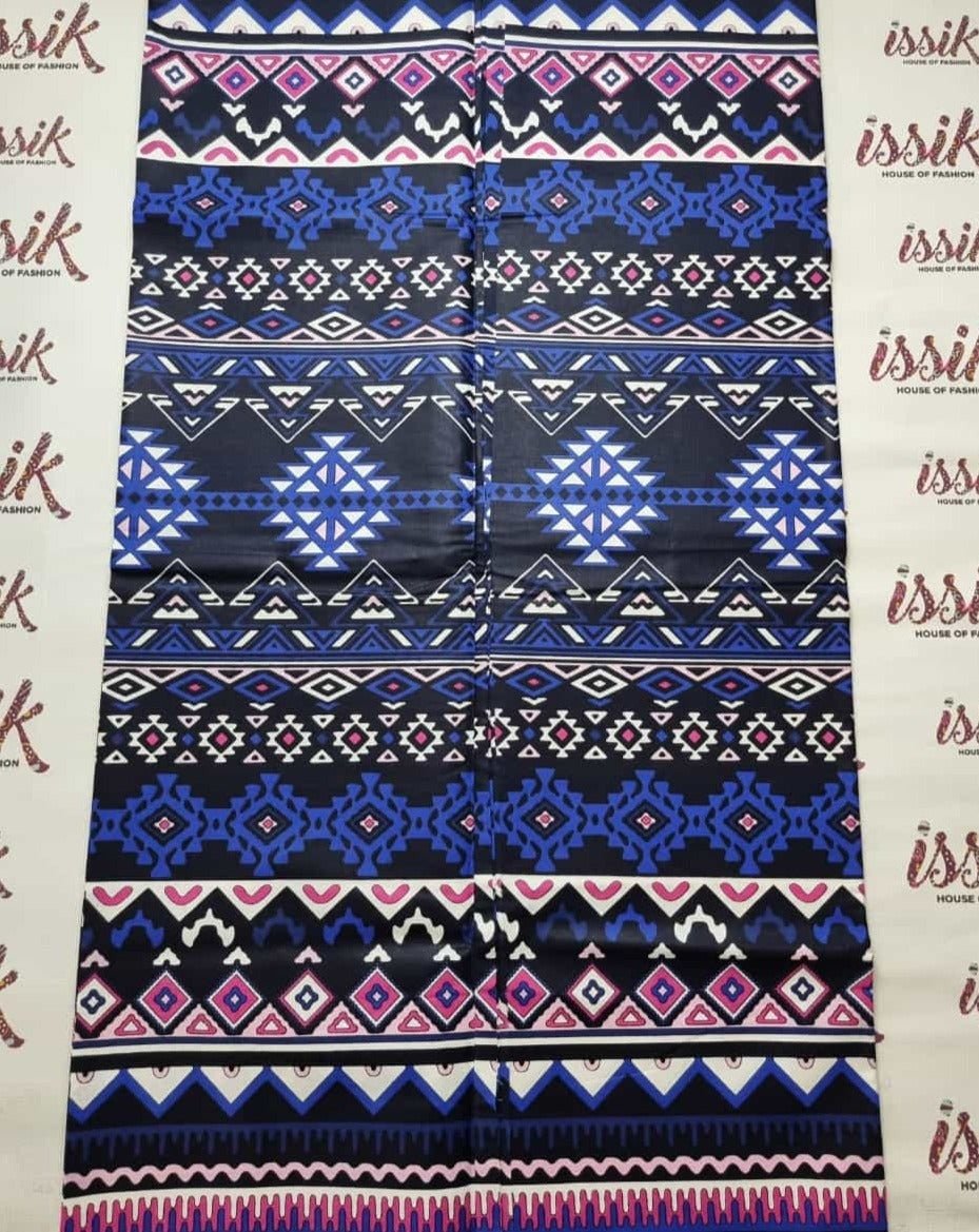 Blue & Multicolor Tribal Ankara Fabric - akpy40149 - House of Prints