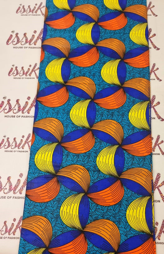 Blue & Multicolour African Print Fabric - House of Prints