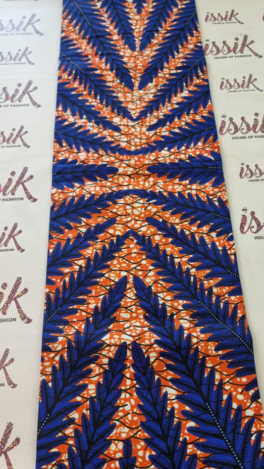 Blue & Orange African Print Fabric - House of Prints