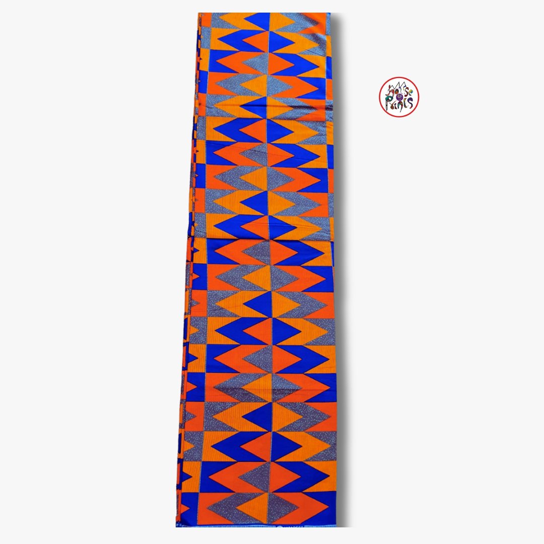 Blue, Orange & Red Ankara Fabric - House of Prints