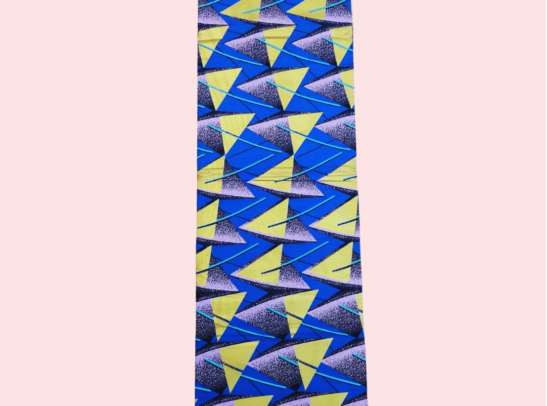 Blue & Purple Embellished Gold Ankara Fabric - House of Prints