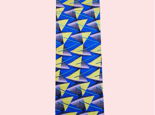 Blue & Purple Embellished Gold Ankara Fabric - House of Prints