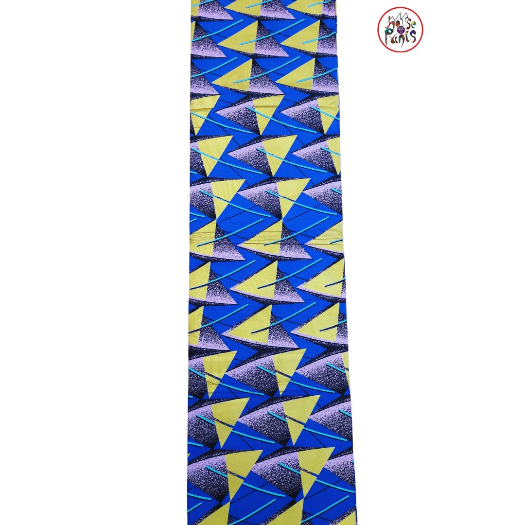 Blue & Purple Embellished Gold Ankara Fabric - House of Prints