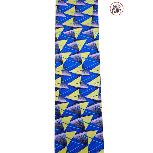 Blue & Purple Embellished Gold Ankara Fabric - House of Prints