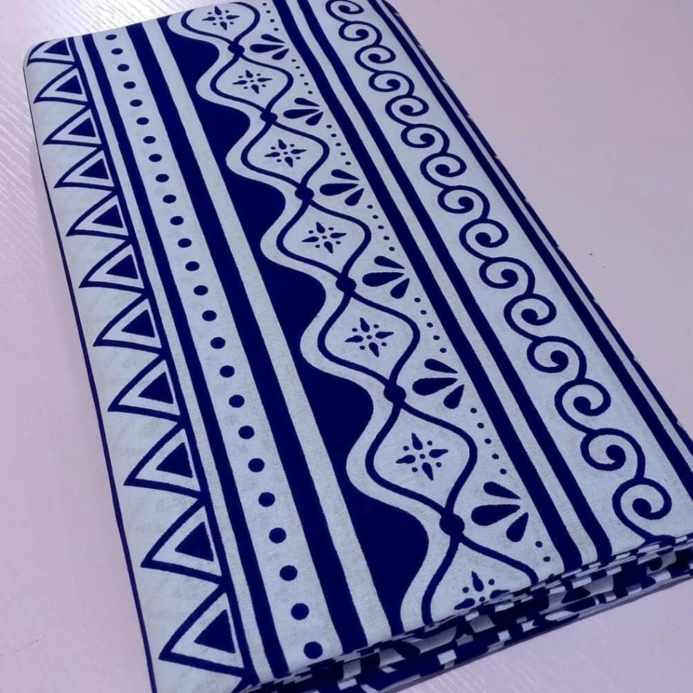 Blue & White African Print Fabric - House of Prints
