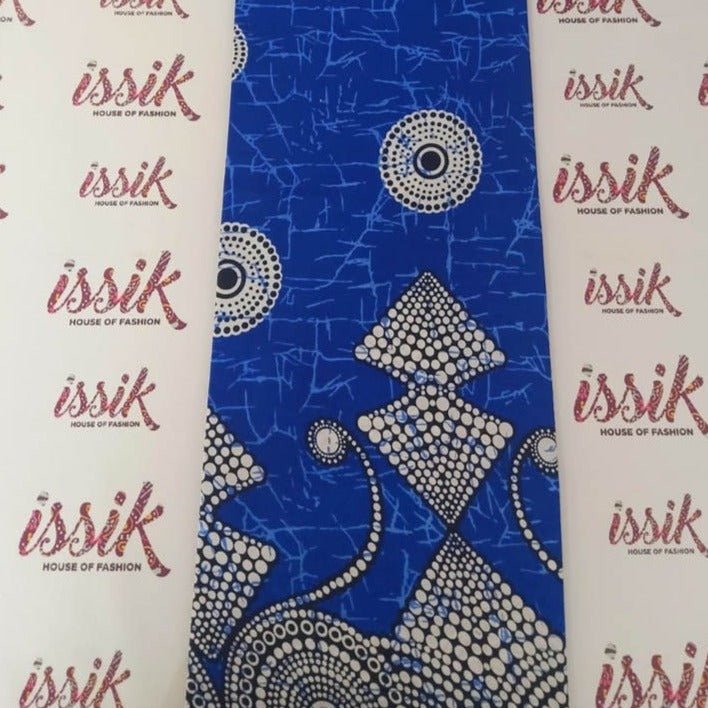 Blue & White Tribal Print Ankara Fabric - issak4073 - House of Prints