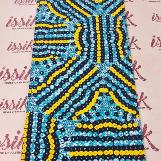 Blue & Yellow African Print Fabric - House of Prints