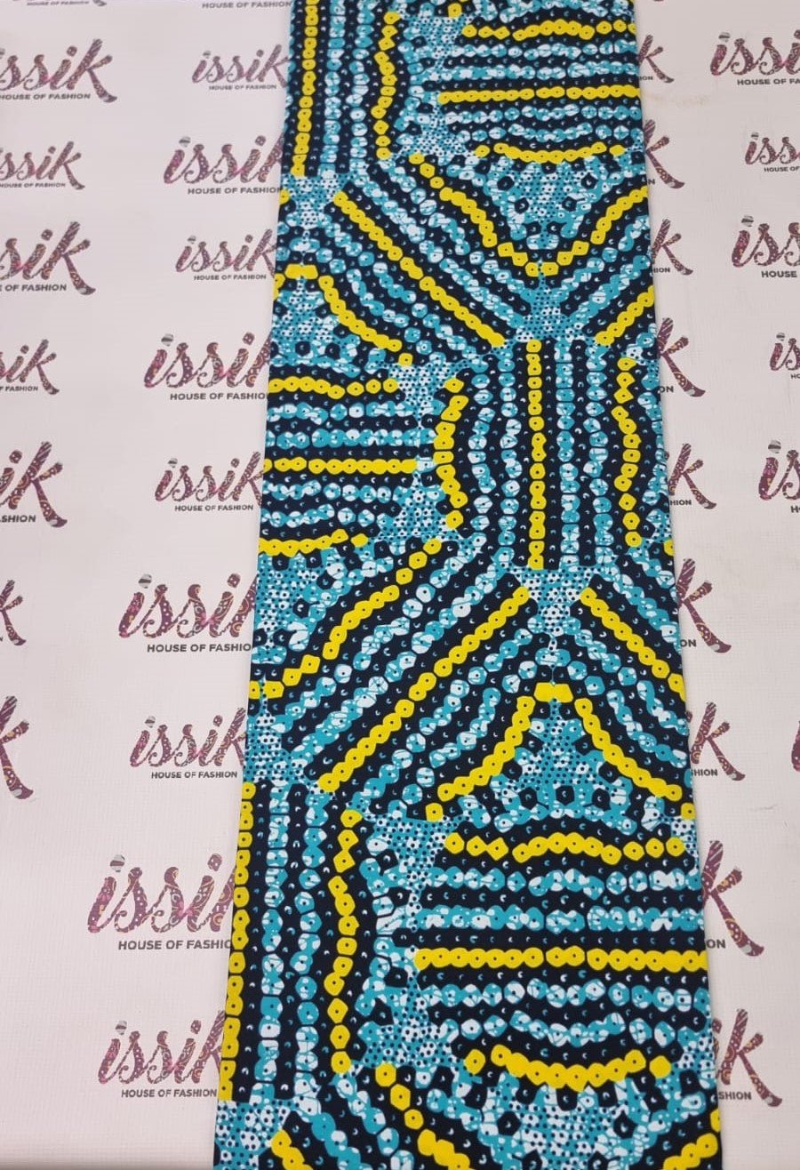 Blue & Yellow African Print Fabric - House of Prints