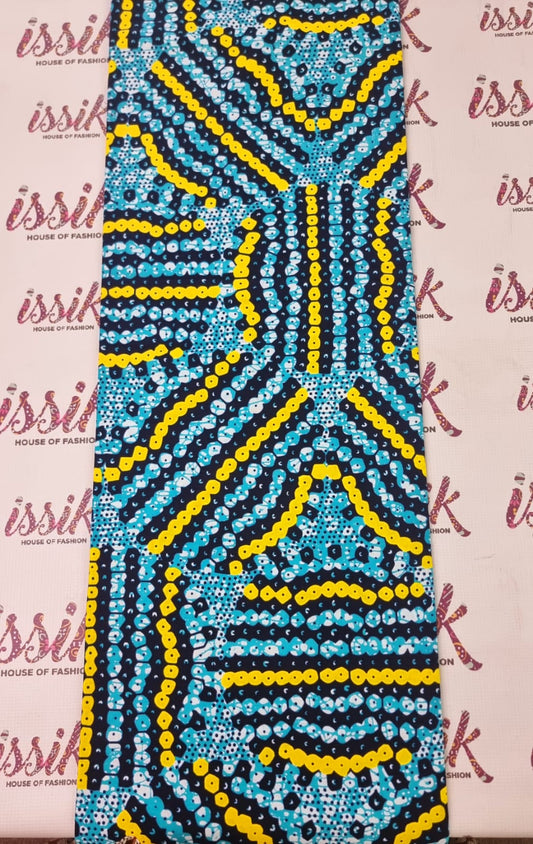 Blue & Yellow African Print Fabric - House of Prints