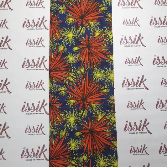 Blue, Yellow & Orange Ankara fabric - House of Prints