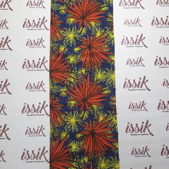 Blue, Yellow & Orange Ankara fabric - House of Prints
