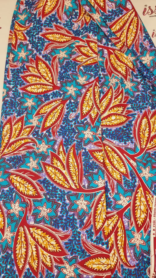 Blue, Yellow & Red Ankara - ak40202 - House of Prints