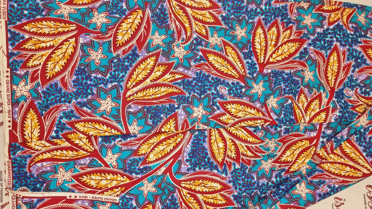 Blue, Yellow & Red Ankara - ak40202 - House of Prints