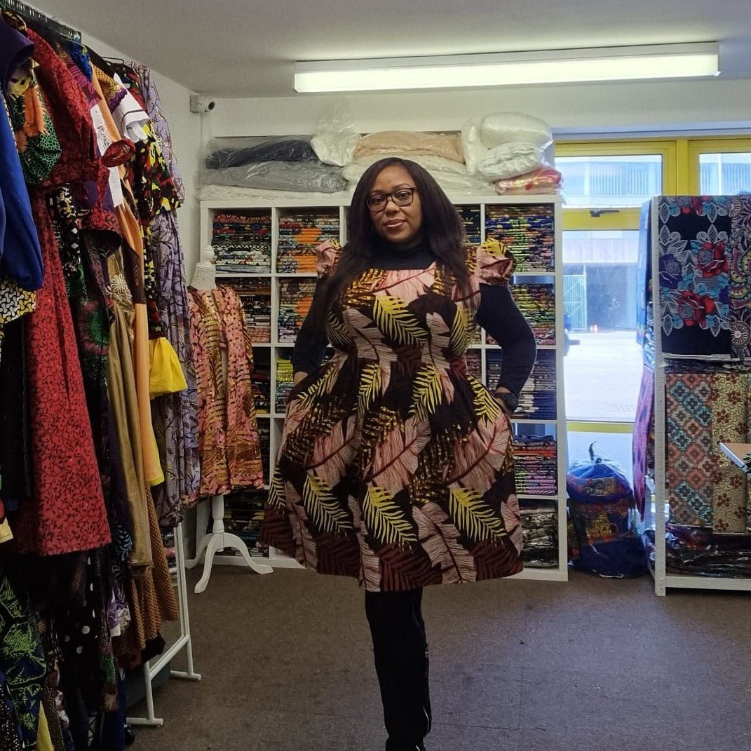 Brown African Print dress - lrtw082 - House of Prints