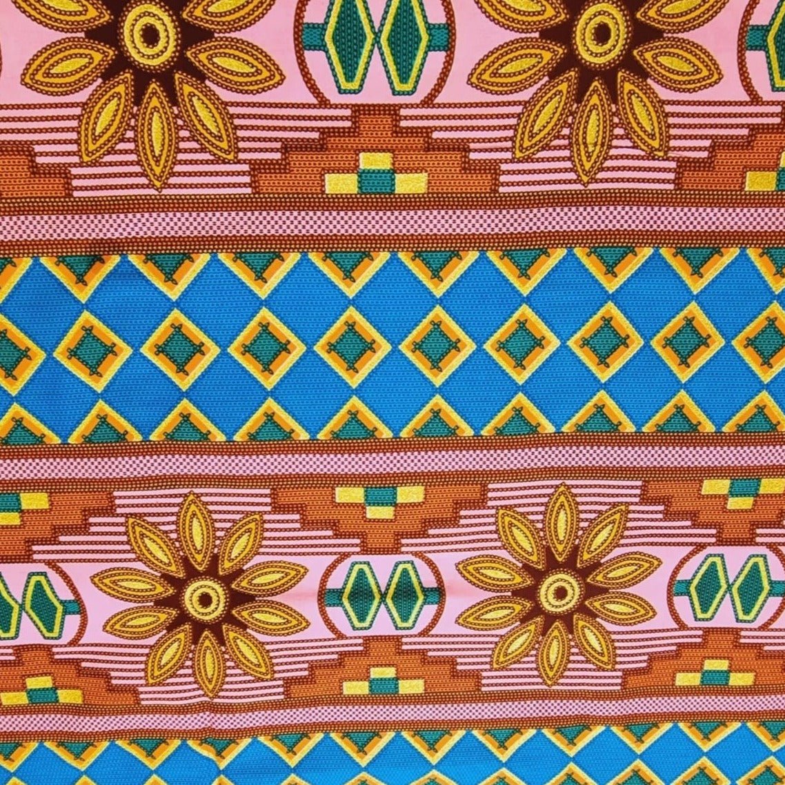 Brown and Gold Ankara Fabric - ak290201 - House of Prints