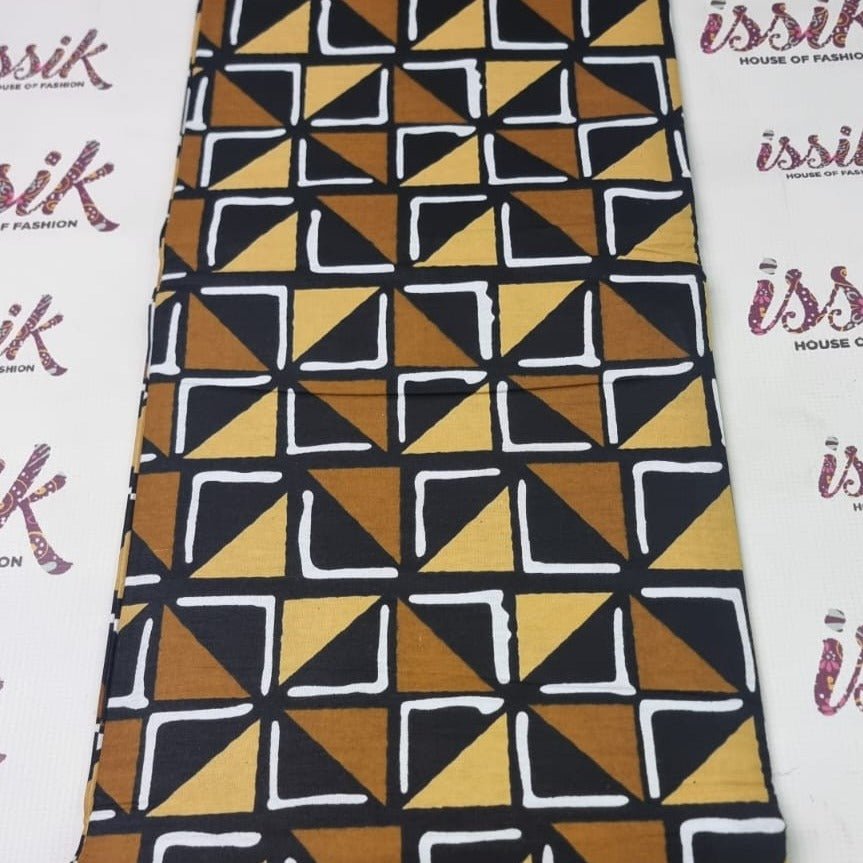 Brown & Black Ankara Fabric (Bogolan print) - House of Prints