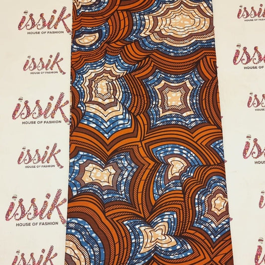 Brown & Blue Ankara - ak8094 - House of Prints