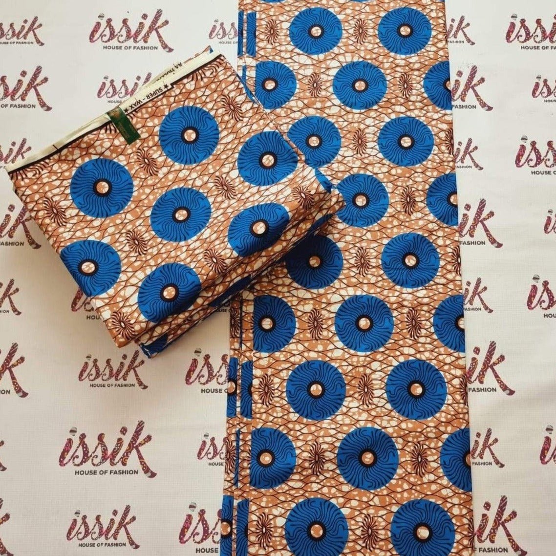 Brown & Blue Ankara fabric - ak8092 - House of Prints
