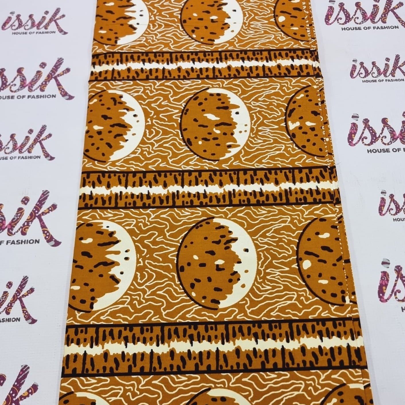 Brown Embellished Gold African Print Fabric -akgld052 - House of Prints