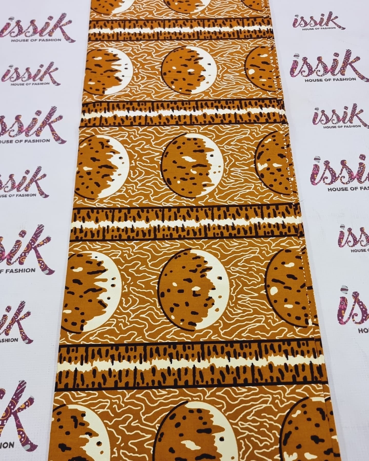 Brown Embellished Gold African Print Fabric -akgld052 - House of Prints