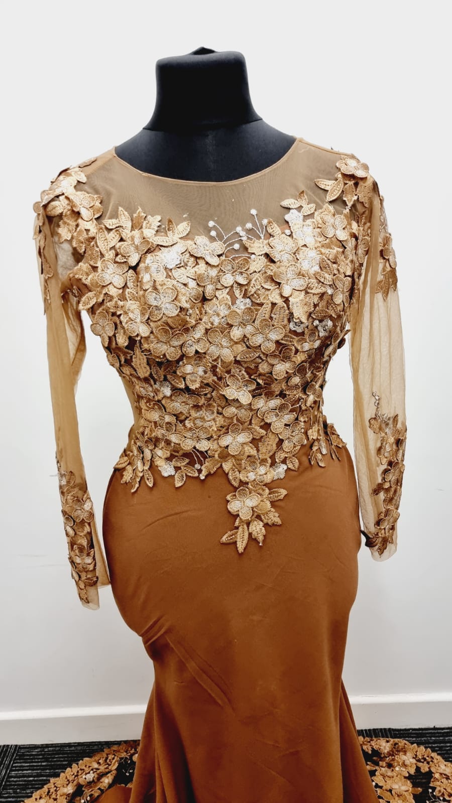 Brown Floral Dress - House of Prints