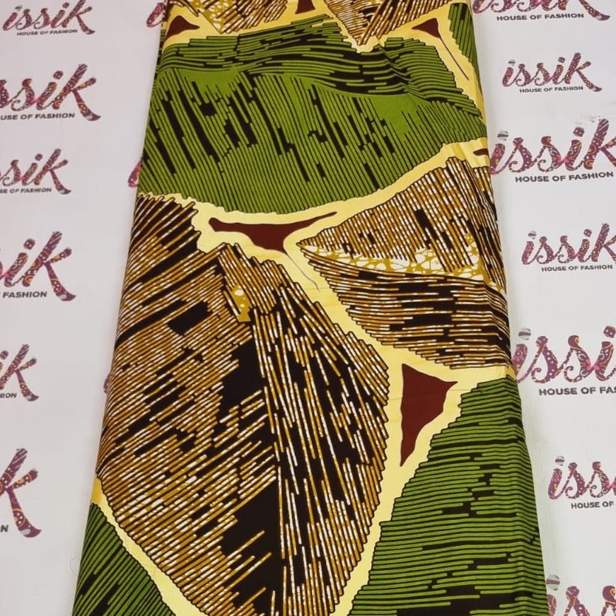 Brown & Green Gold Ankara - akgld0016 - House of Prints