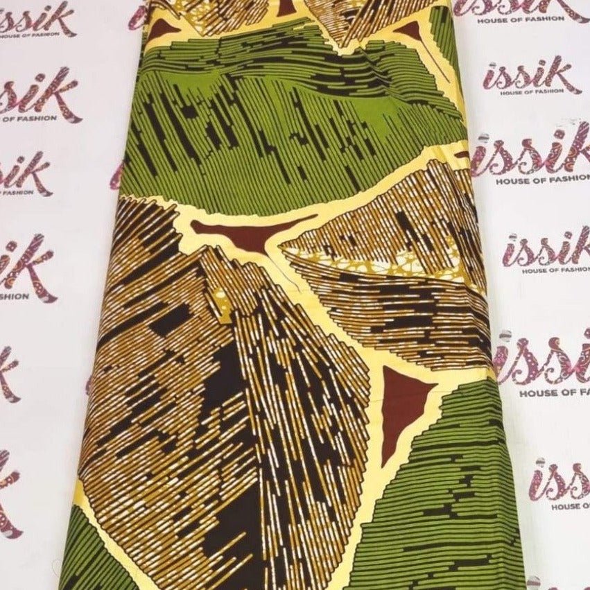 Brown & Green Gold Ankara - akgld0016 - House of Prints