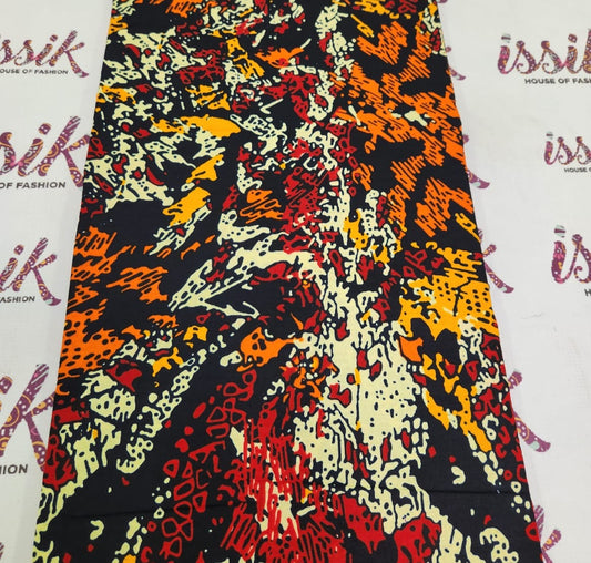 Brown & Multicolour African Print Fabric - House of Prints