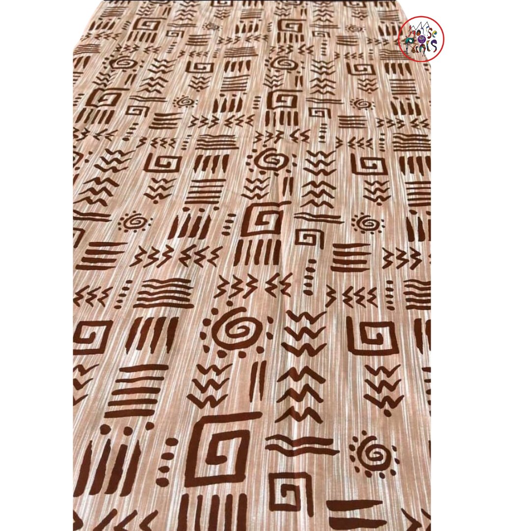 Coffee Brown & Cream Tribal Ankara Fabric - House of Prints