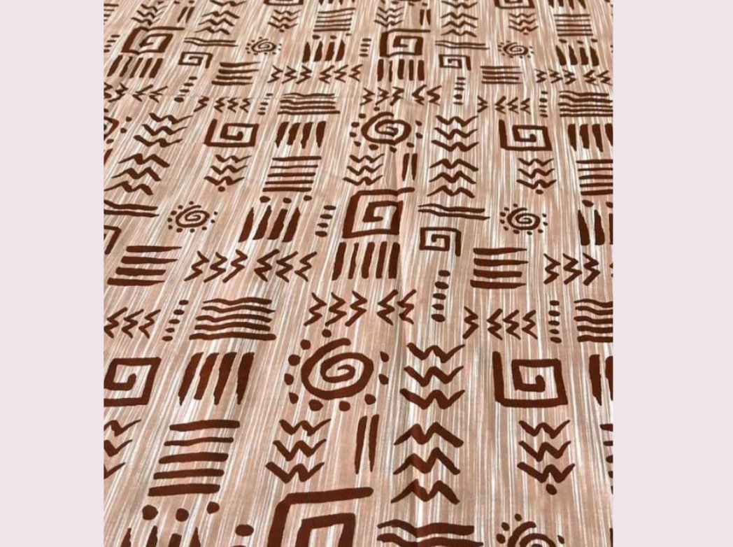 Coffee Brown & Cream Tribal Ankara Fabric - House of Prints