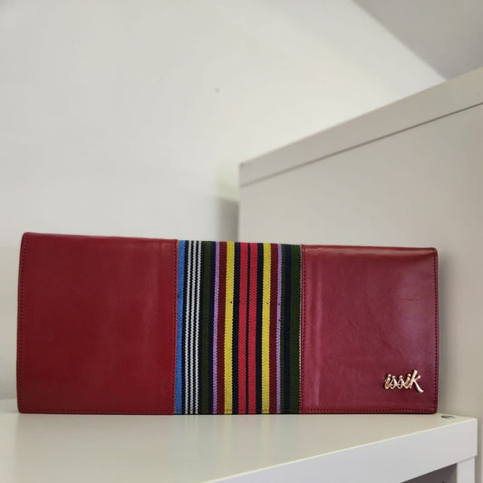 Colourful Leather & Aso-Oke Clutch Purses - House of Prints